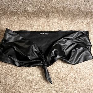 Tie Front Leather Tube Top